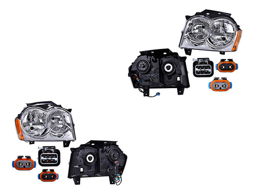 Faros Delanteros Jeep Grand Cherokee Del 2005 Al 2010 Depo