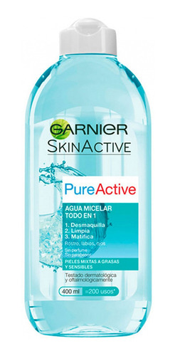 Agua Micelar Garnier Pure Skin Active 400ml - Jsaúl
