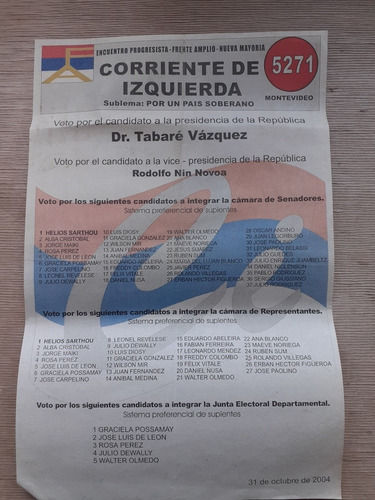 Elecciones Nacionales 2004 Lista 5271 C.i. / E.p. - F..a.