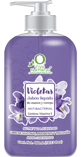 Jabón Líquido Para Manos Y Cuerpo Violetas 480ml