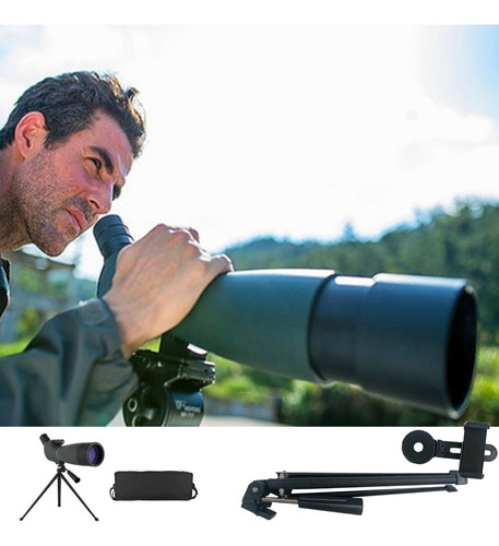 Luneta Telescopio Monocular Zoom Suporte Celular Tripe Alvo