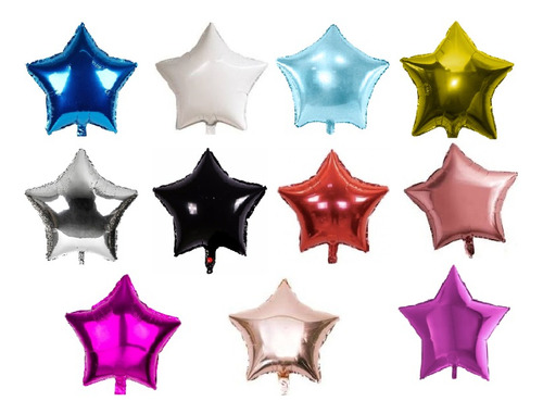 10 Globos Metalizados Estrellas De 10 Pulgadas (25 Cm)