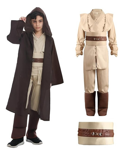 Disfraz Caballero Jedi Para Niños Tunica Clasica Con Capucha