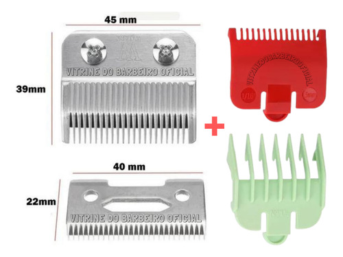 Lâmina Aço + Pentes Disfarce 0.5 1.5 Kit Barbeiro Wahl Kemei