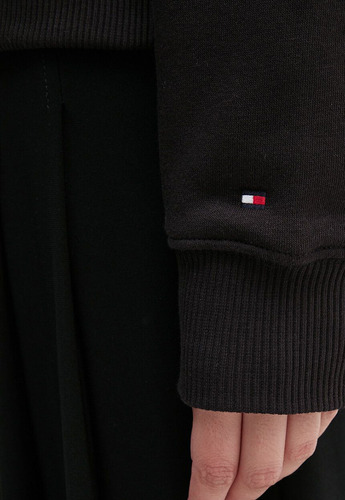 Polerón Hoodie Con Logo Bordado Negro Tommy Hilfiger