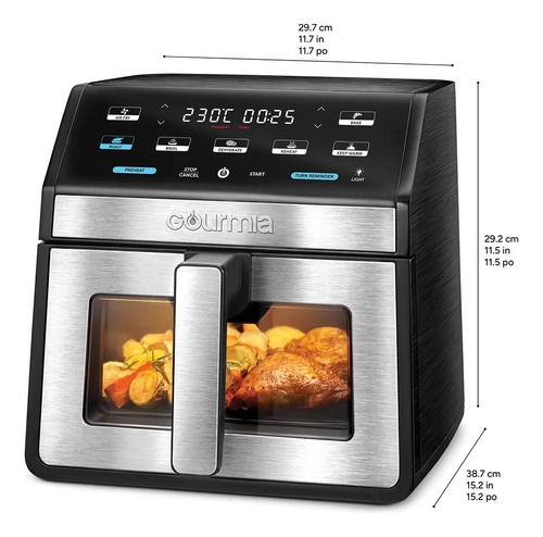 Freidora De Aire Digital Gourmia Gaf858 Capacidad 7.6l