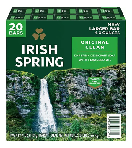 Irish Spring Original Clean Jabón En Barra 20pack 4.5oz 127g