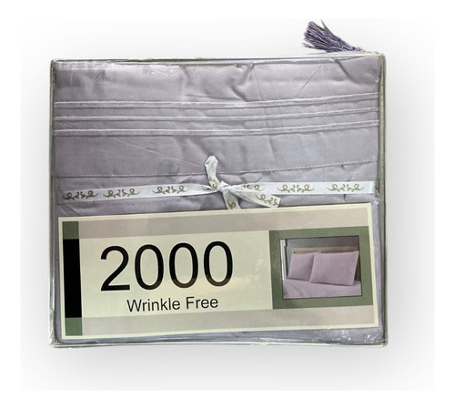 Juego De Sabanas King Size Premium 4 Piezas 2000 Hilos Cama Lila Liso