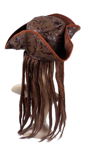 Sombrero De Pirata Con Accesorio De Fiesta De Peluca Para