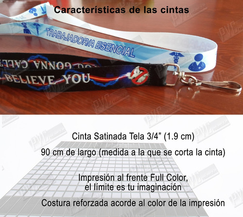 34 Gafetes Pvc Laminado 7x11 Con Cintas Portagafete 4x0