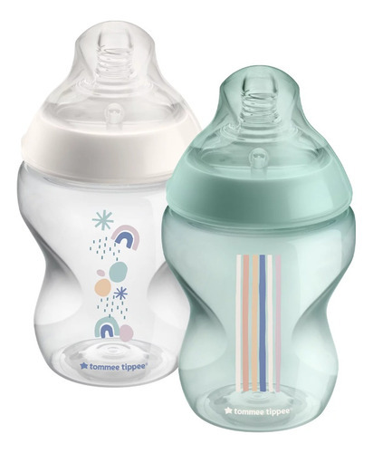 Teteros Tommee Tippee Recién Nacido Anticólicos 0 Meses + Color Pastel Verde Abstract Rainbow