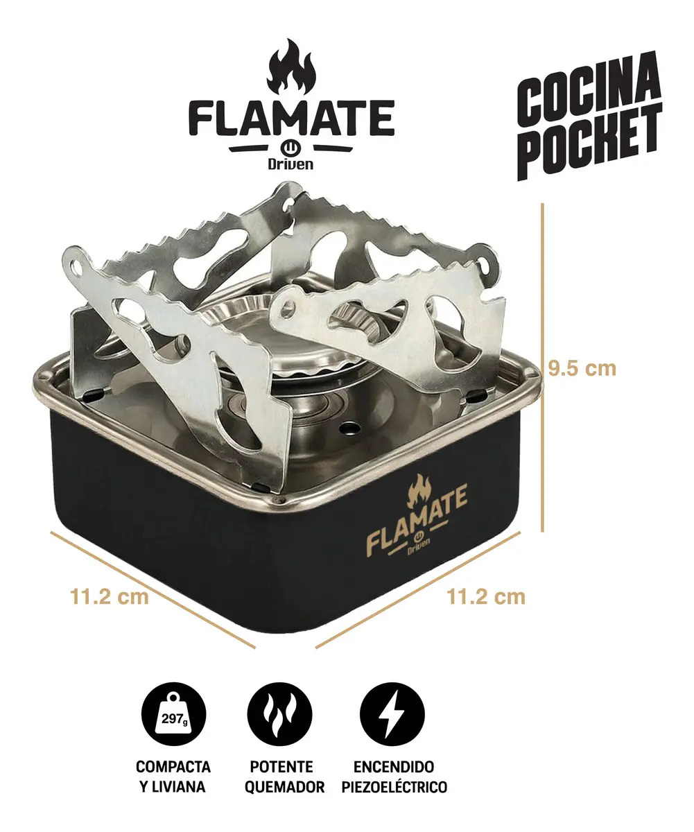 Anafe Cocina Flamate Gas Compacta Pocket Estuche Driven