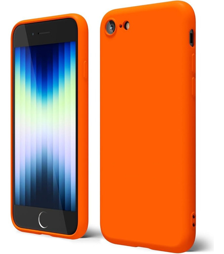 Funda Silicone Case Para Iphone 7/8 Naranja Claro Lisa
