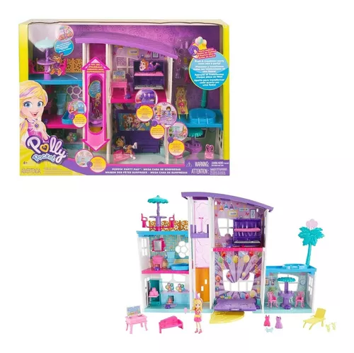 Brinquedo Boneca Mega Casa Surpresa Escala Polly Pocket GFR12 Completa  Original Matel Poly Playset em Promoção na Americanas