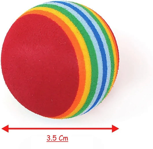 Imagen 2 de 6 de Juguete X4 Bolas Suaves De Colores Mascota Gato Pelotas
