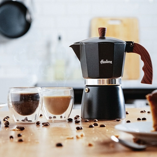 Cafetera Aluminio Esmaltado Negro Tipo Italiana Induccion 6
