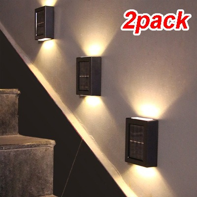 Pack 2 Foco Lámpara Solar Lámpara Led Pared Lámpara Cálida