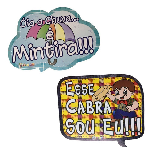 Kit Placas Divertidas São João 8 Unidades Frases Juninas