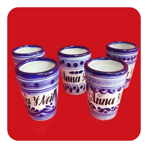 Imagen 8 de 10 de Set 30 Tequileros Shot Personalizados Talavera Poblana Tql