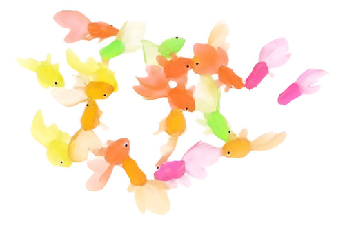 Ser De Plástico Simulación 20pcs Goldfish Pequeño Pescados D