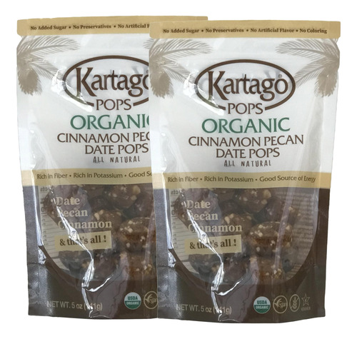 Kartago Paletas De Datiles Organicas De Canela Y Nuez (5 Onz