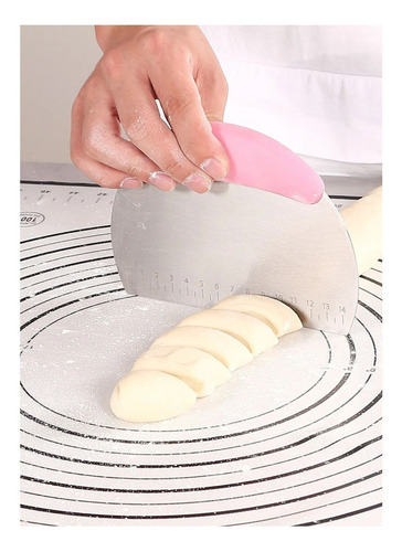 Espatula Raspa Con Medida De Acero Inoxidable Rosa 1812-6334