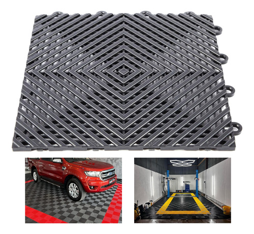100 Un Piso Modular Trideck Estrado 33x33 Plástico - 10,89m2