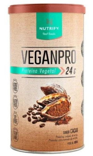 Suplemento em pó Nutrify  Veganpro proteínas Veganpro sabor  cacau em pote