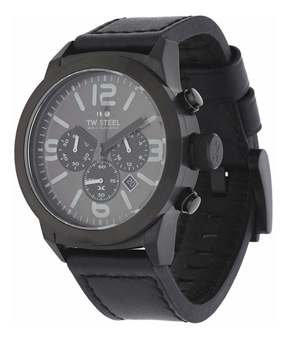 Reloj Tw Steel Twmc18 De Cuero Para Hombre, Negro