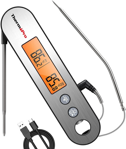Imagen 1 de 7 de Termometro Digital Cocina Thermopro Tp610 2 Sondas Alarma