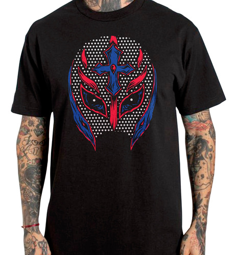 Playera Rey Mysterio Azul Rojo Para Hombre Lucha Libre Wwe