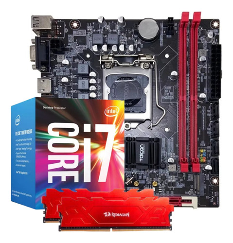 Kit Placa H110, Core I7 7ª Geração 32gb Ddr4 Dual Channel