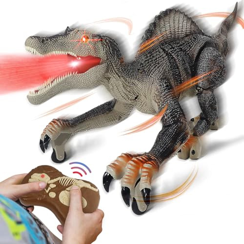 - Remote Control Dinosaur Toy - Realistic Walking, Roar...