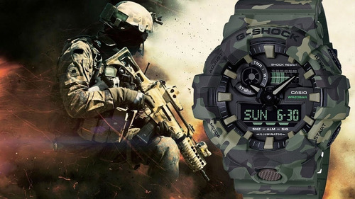 Relógio Casio G-shock Camuflado Ga-700cm-3adr Original +nfe