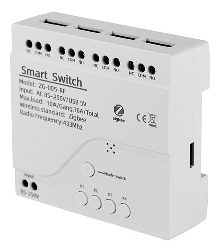 Módulo De Conmutación Tuya Zigbee De 4 Canales Rf433 Para Au