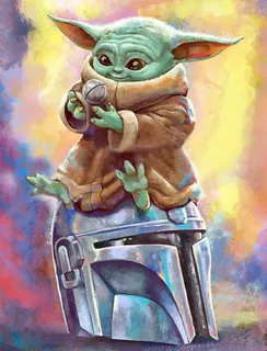 Kit De Pintura Diamantes Diamond Painting Baby Yoda 30 X 40