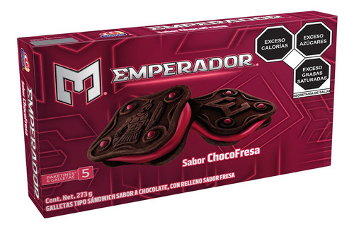 2 Pzs Emperador Galletas Sabor Chocofresa 273gr