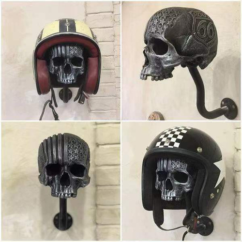 Soporte Para Colgar Casco De Calavera De Moto