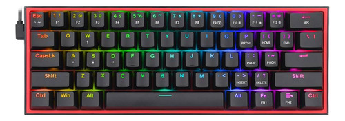 Teclado Redragon Fizz Rgb K617-rgb Switch Red, Black