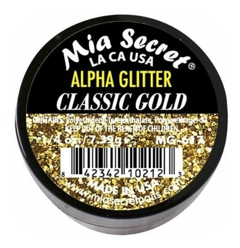 Alpha Glitter Para Uñas 1/4 Oz Marca Mia Secret