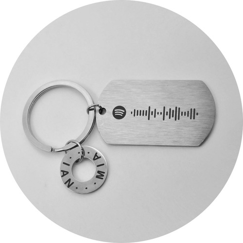 Llavero Personalizado Dije Con Texto, Calendario, Spotify