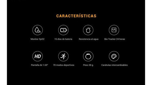 Smartwatch Reloj Inteligente Imilab W01 Negro Spo2 1.69