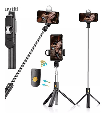 Baston Selfie Con Luz Led Juvenil, Te Hará Brillar, Negro. (Usado)