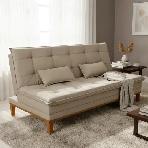 Facilita Brasil Sofá Cama 1 80 Bege Confort Divino Retrátil Moderno Sofá Reclinável Moderno Confortável Direto Da Fabrica Design Luxo Liso