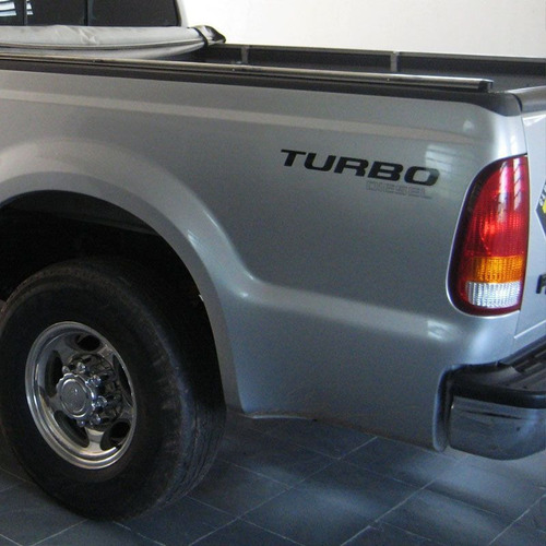 Par Adesivos Turbo Diesel F-250 Ford Preto Prata Caçamba