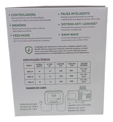Bomba De Frequência Anfíbia 10000l/h Controladora Ac-10 220v