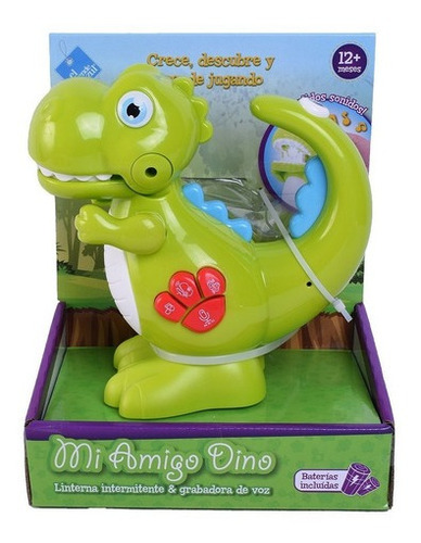 Juego De Bebe Linterna Didáctica Mi Amigo Dino Duende Azul