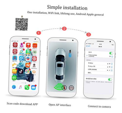 Cámara De Respaldo Inalámbrica Wifi Para Auto, Vehículos, Mo