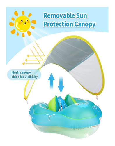 Flotador Inflable Para Bebé Con Protección Solar