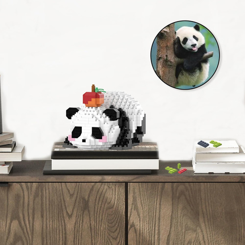Mjddja Mini Building Blocks- Panda Mentirosa Con Fruta, De Y
